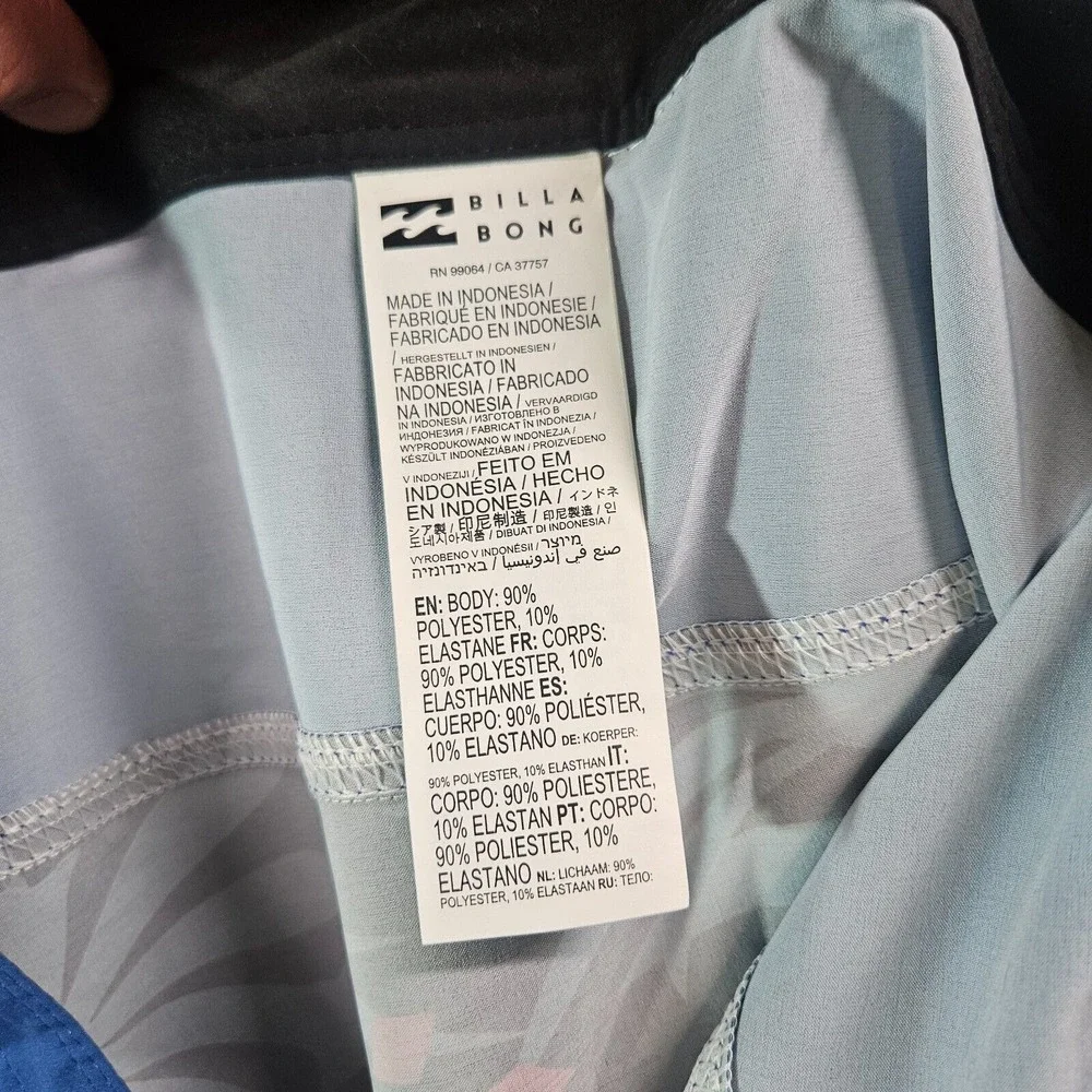 NWT Billabong Swim Trunks‎ Board Shorts Men's 40 - No Liner Palm Leaf Blue Black